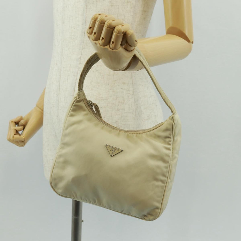 Prada Hobo Tessuto Beige Nylon Handbag