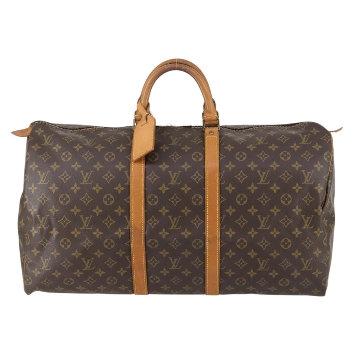 Louis Vuitton Keepall Bag Monogram Canvas Brown Canvas Travel Bag