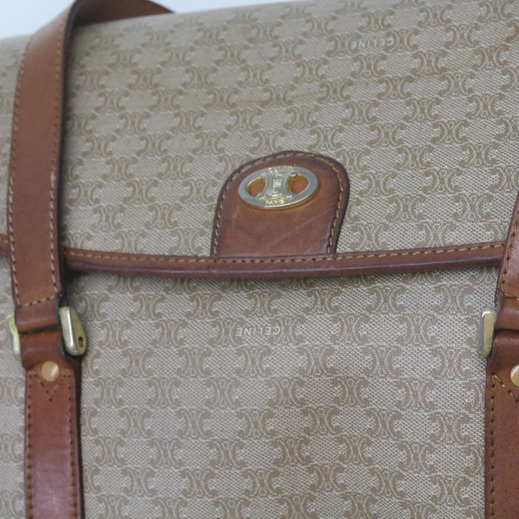 Celine Vintage Macadam Handbag Canvas And Leather Beige Canvas Handbag