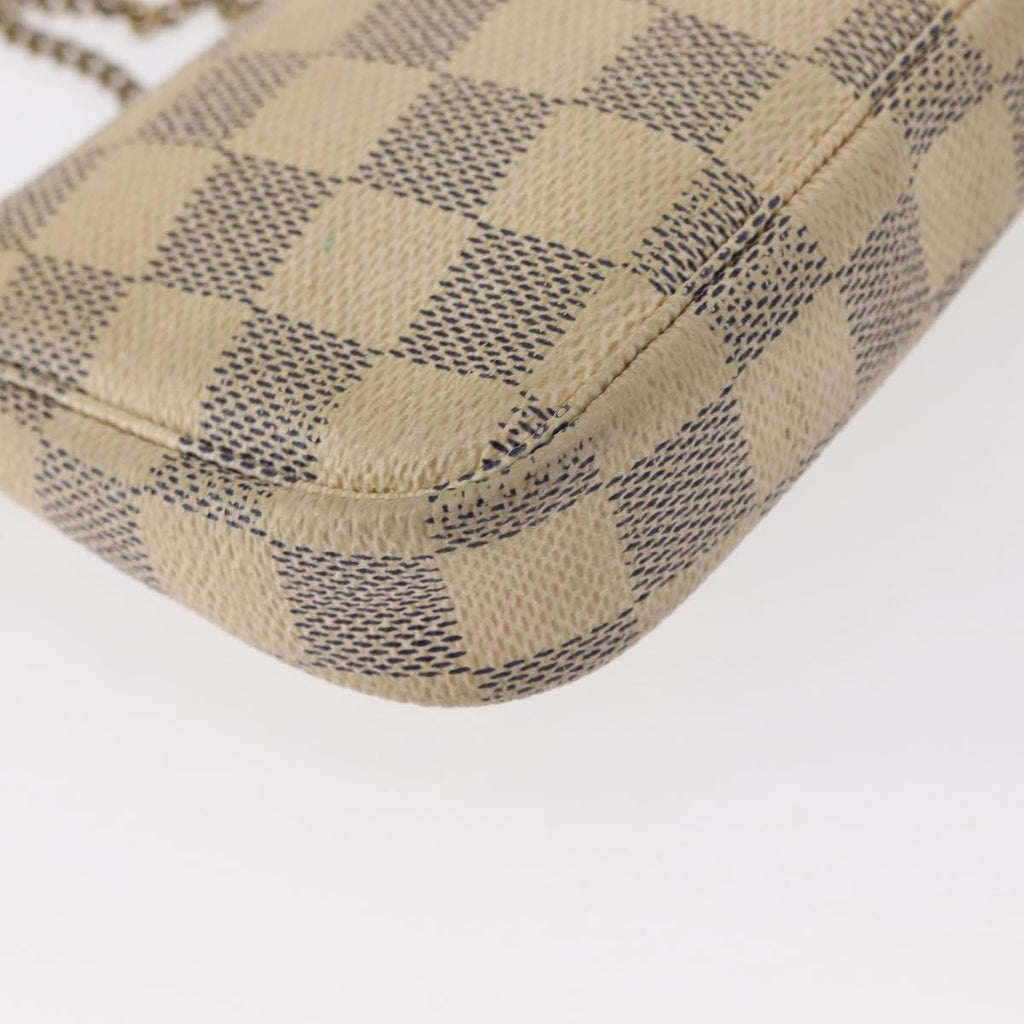 Louis Vuitton Mini Pochette Accessoires Damier Canvas White Canvas Clutche & Pouche Bag