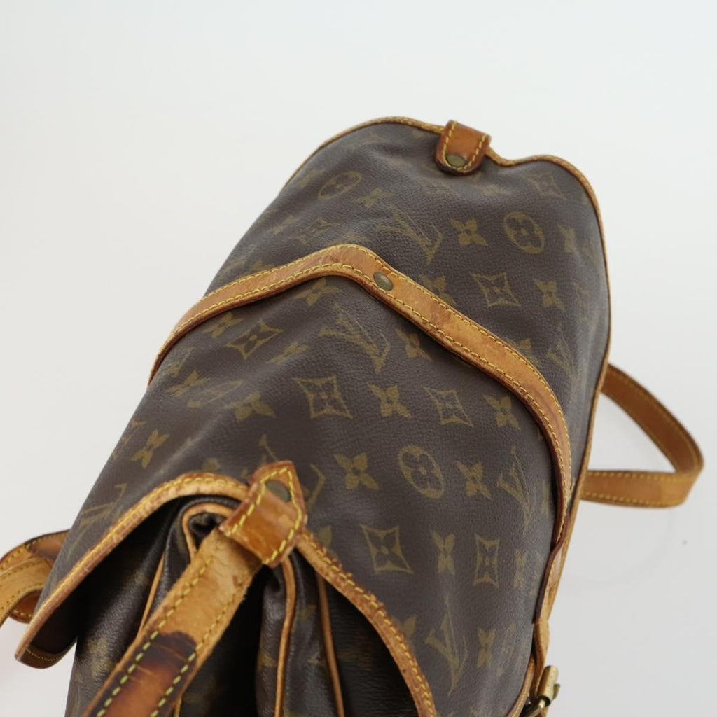 Louis Vuitton Saumur Handbag Monogram Canvas Brown Canvas Shoulder Bag
