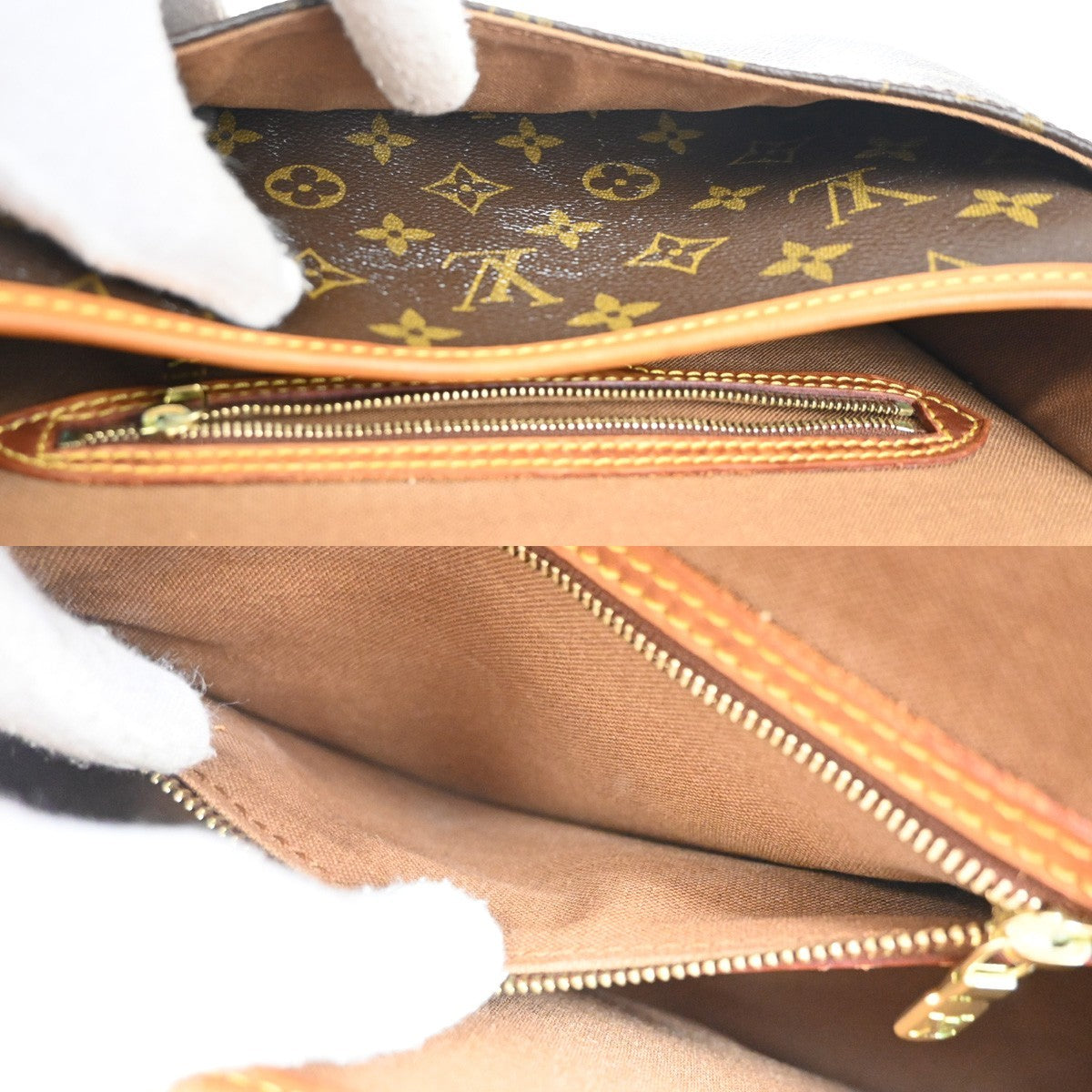 Louis Vuitton Sologne Handbag Monogram Canvas Brown Canvas Shoulder Bag