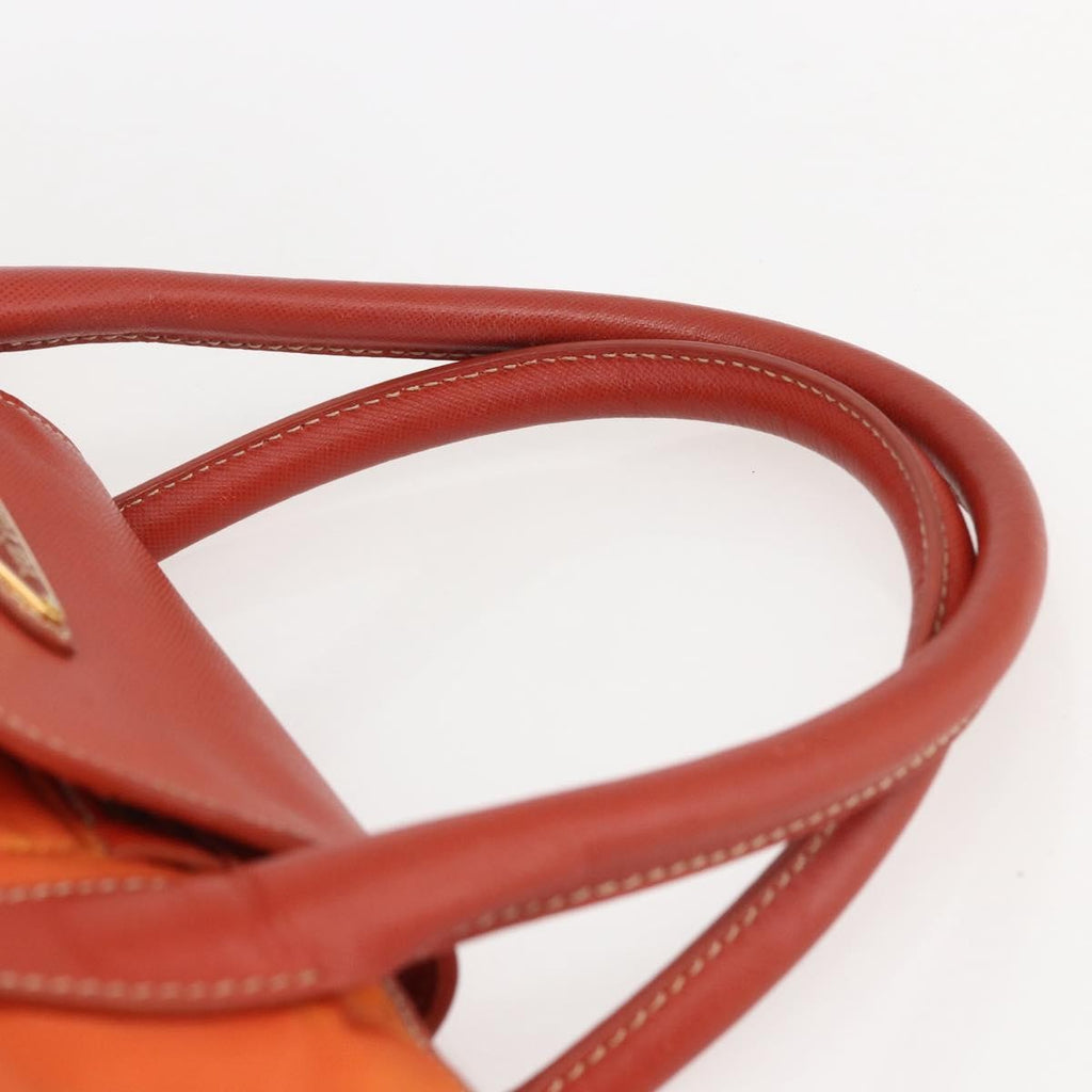 Prada Convertible Flap Tote Tessuto And Saffiano Leather Orange Nylon Tote Bag Bag