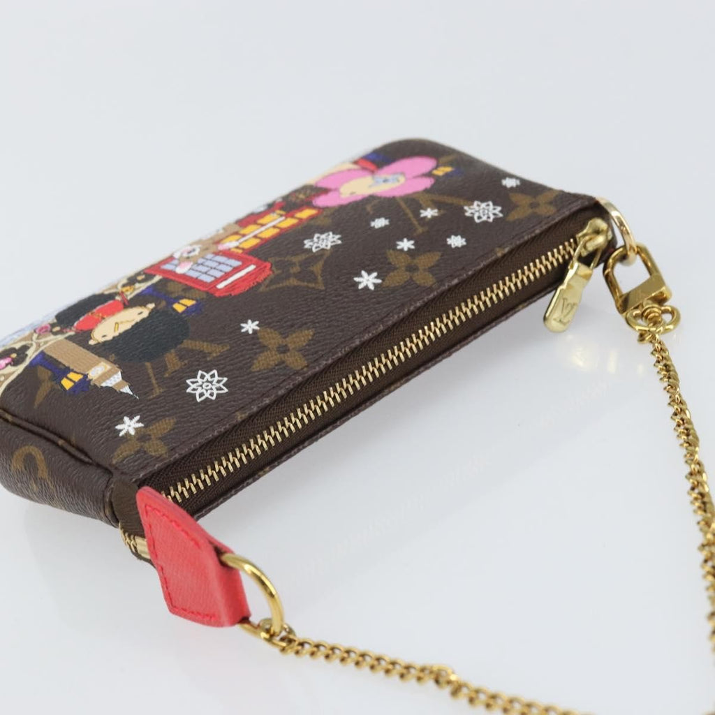 Louis Vuitton Pochette Accessoires Limited Edition Vivienne Xmas Monogram Canvas Brown Canvas Clutche & Pouche Bag