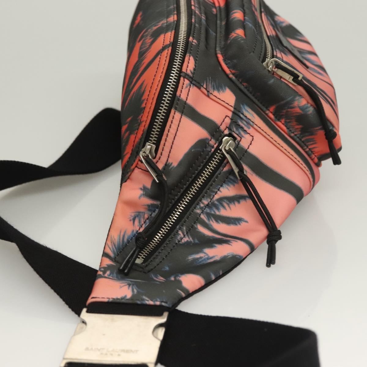 Saint Laurent Front Pocket Waist Bag Printed Nylon Pink Nylon Shoulder Bag Bag (Pre-Owned)