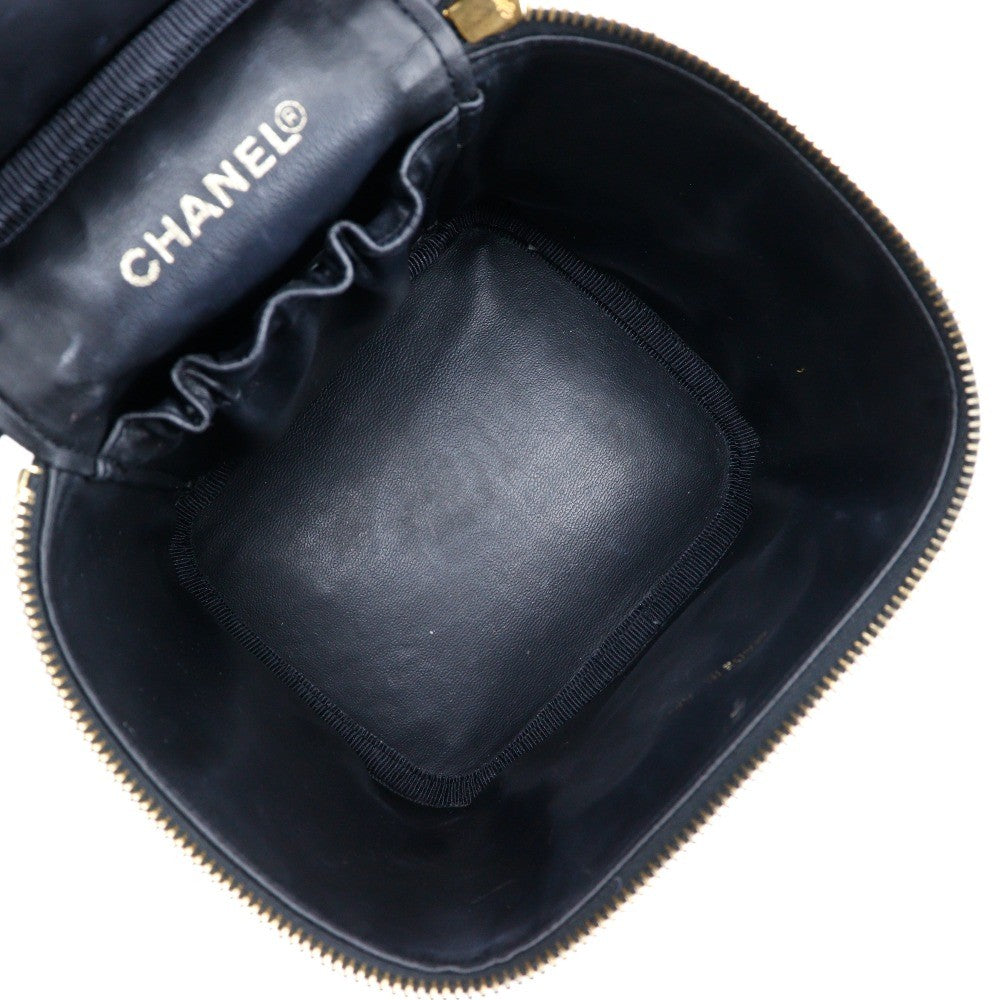 Chanel Vintage Timeless Cosmetic Case Caviar Black Leather Handbag