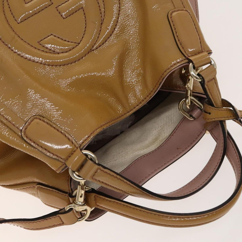 Gucci Soho Convertible Shoulder Bag Patent Beige Patent_Leather Shoulder Bag Bag (Pre-Owned)