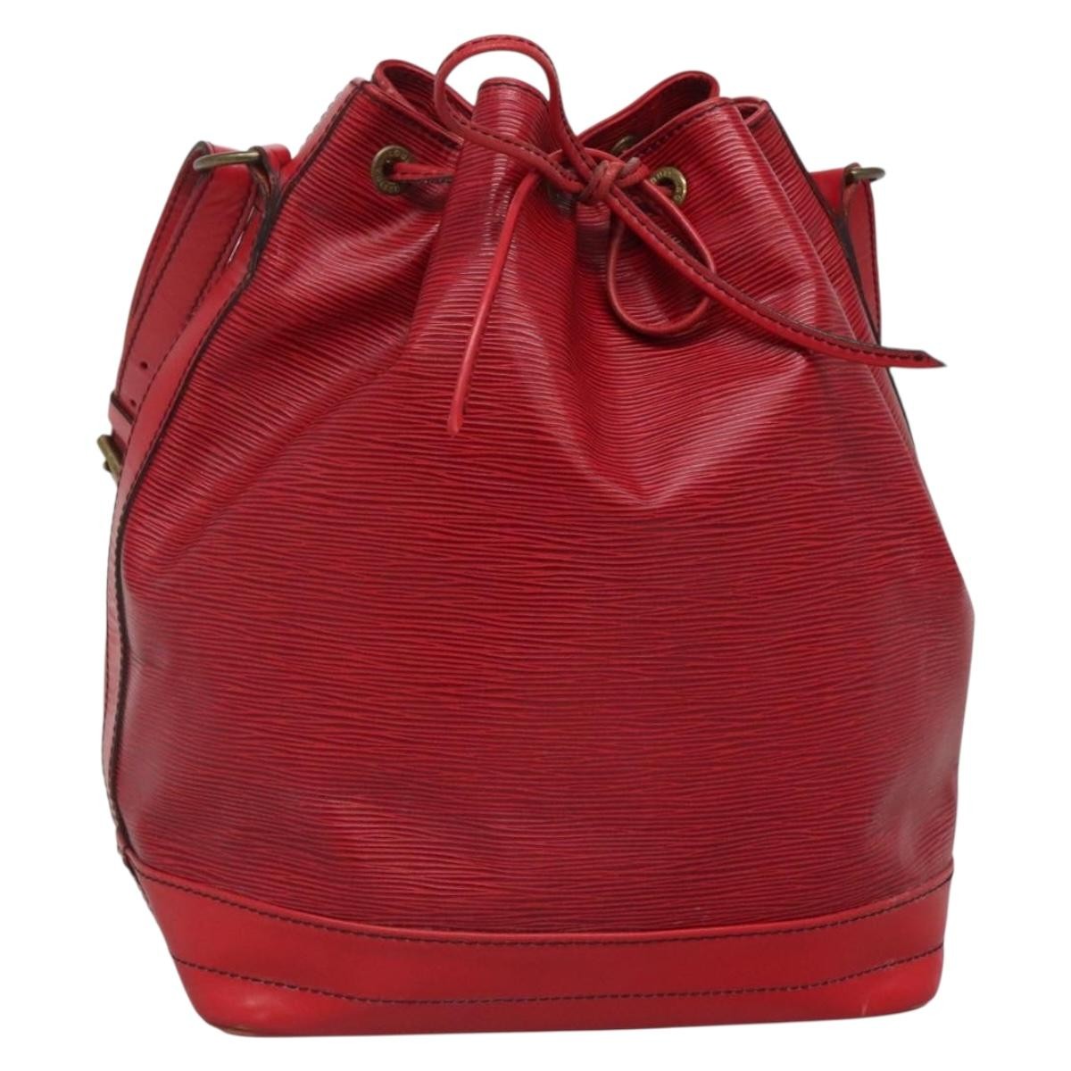 Louis Vuitton Noe Handbag Epi Leather Red Leather Bag