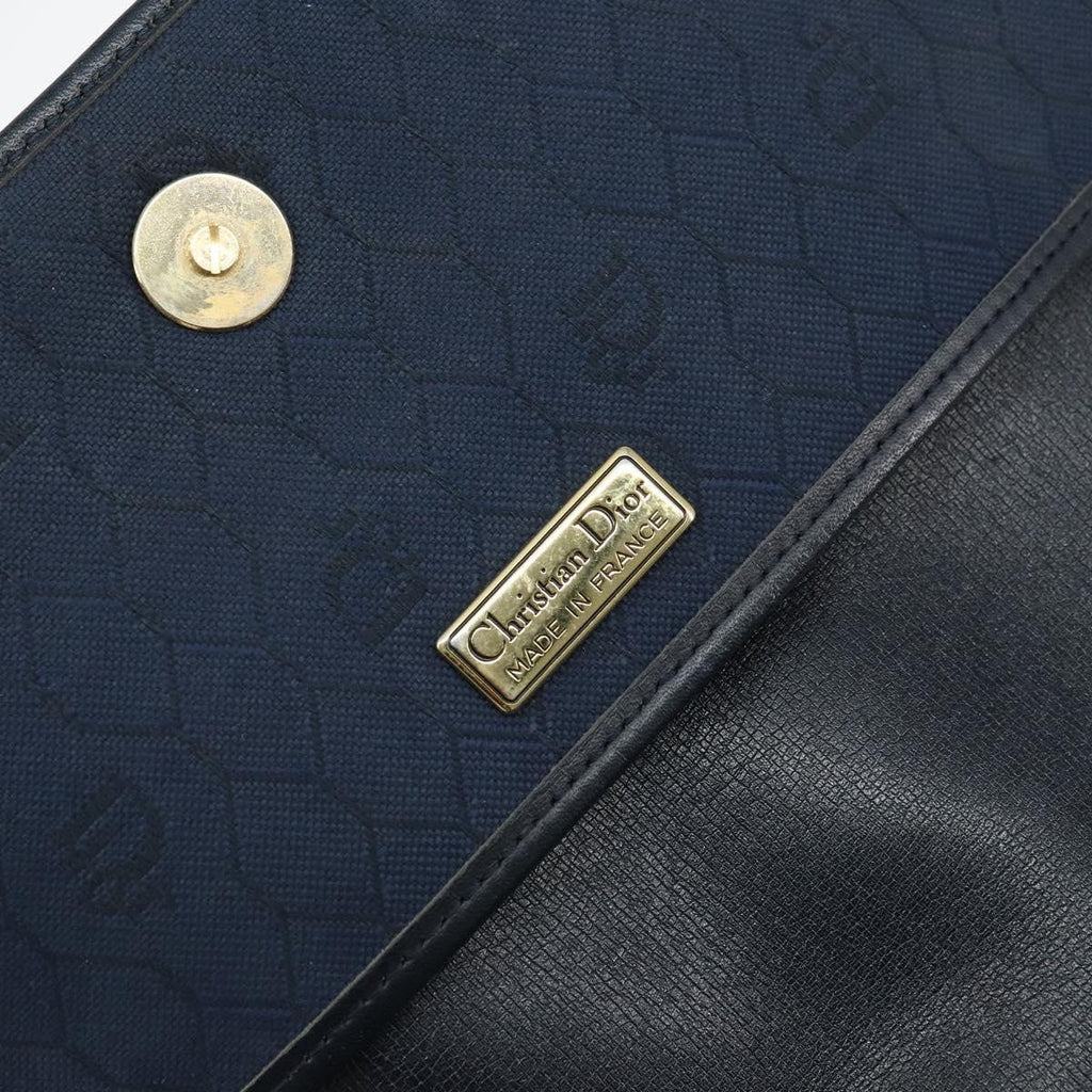 Christian Dior Vintage Honeycomb Shoulder Bag Canvas Navy Canvas Shoulder Bag Bag (Pre-Owned)