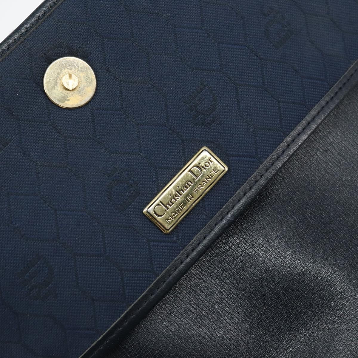Christian Dior Vintage Honeycomb Shoulder Bag Canvas Navy Canvas Shoulder Bag Bag (Pre-Owned)