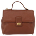 Gucci Vintage Handbag Leather Brown Leather Handbag (Pre-Owned)