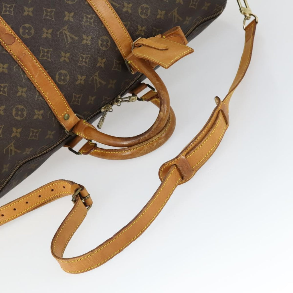 Louis Vuitton Keepall Bandouliere Bag Monogram Canvas Brown Canvas Travel Bag