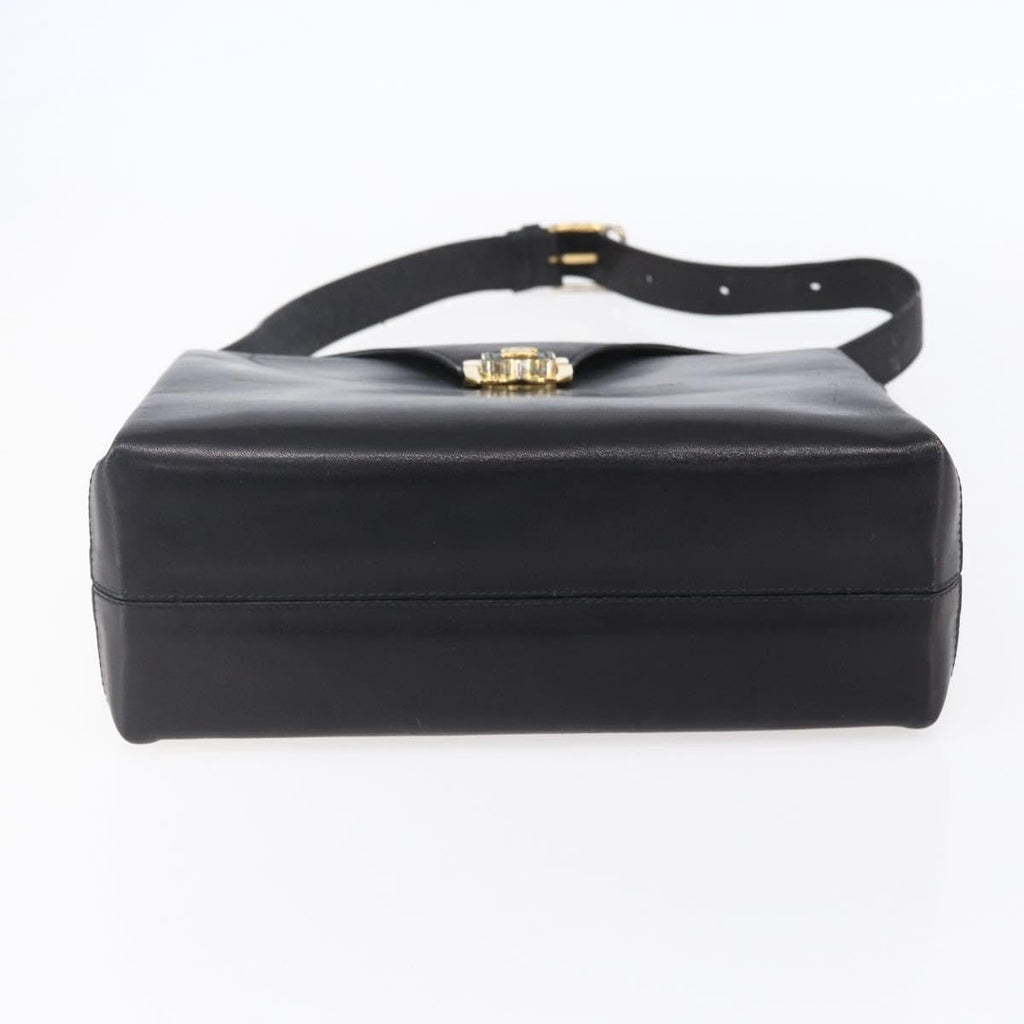 Celine Vintage Shoulder Bag Leather Black Leather Shoulder Bag Bag