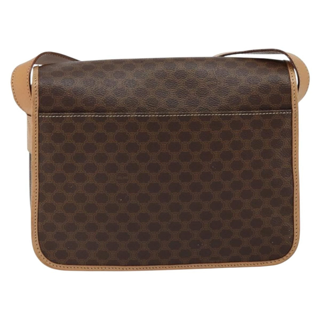 Celine Vintage Macadam Shoulder Bag Canvas And Leather Brown Canvas Shoulder Bag Bag