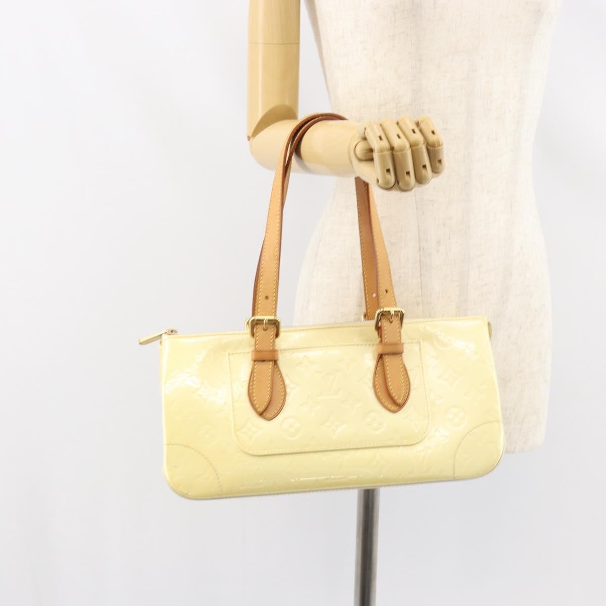 Louis Vuitton Rosewood Avenue Handbag Monogram Vernis Beige Patent_Leather Handbag