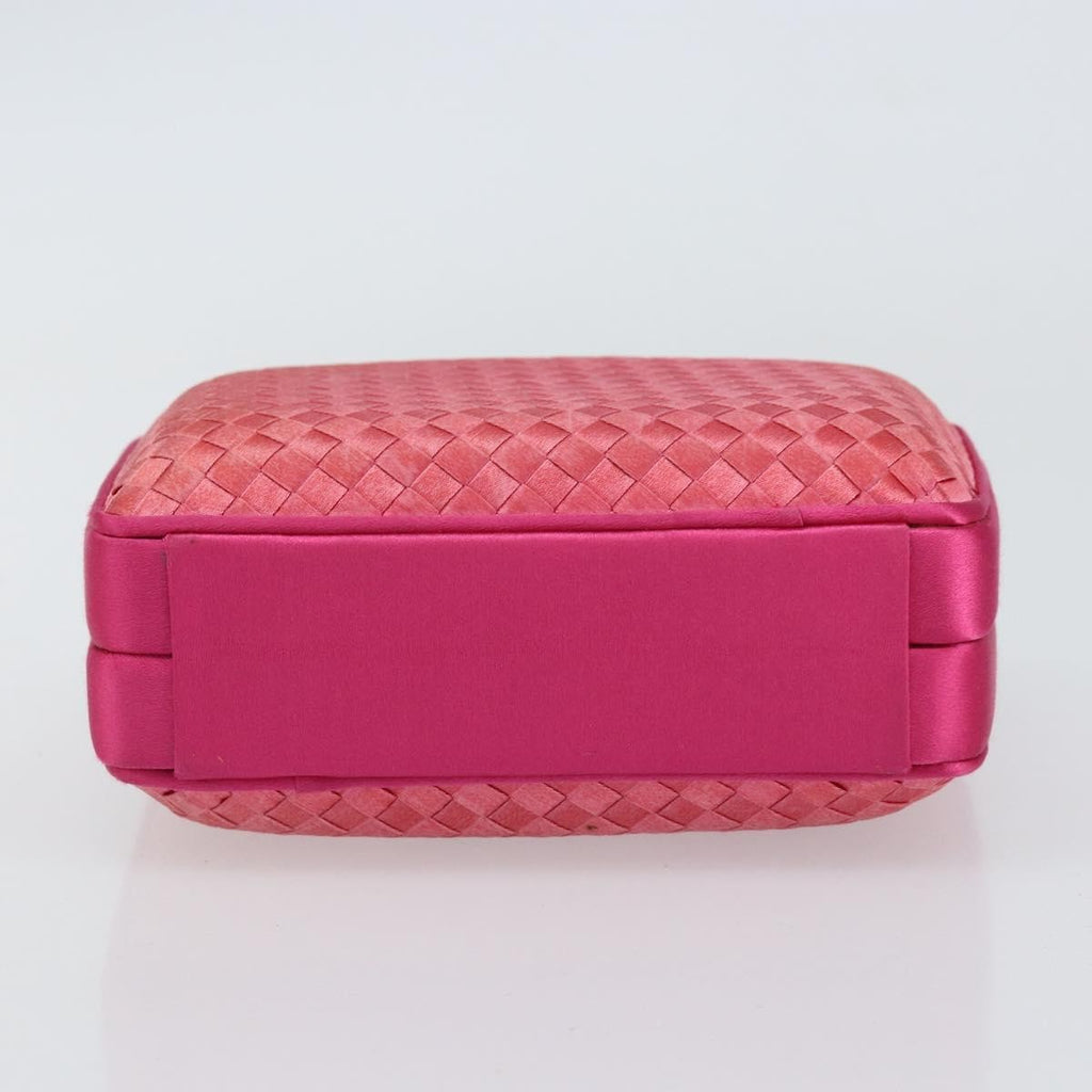 Bottega Veneta Intrecciato Clutch Bag Satin Pink Satin Clutche & Pouche Bag