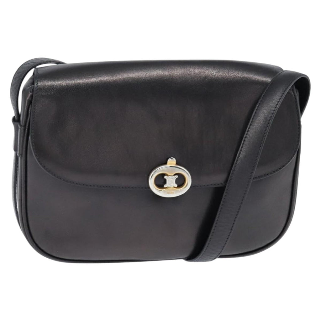 Celine Vintage Triomphe Shoulder Bag Leather Brown Leather Shoulder Bag Bag