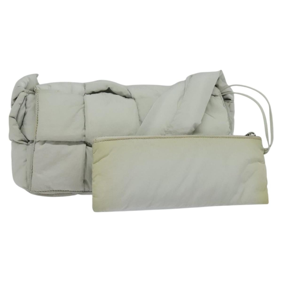 Bottega Veneta Padded Tech Cassette Crossbody Bag Intrecciato Nylon Gray Nylon Shoulder Bag Bag