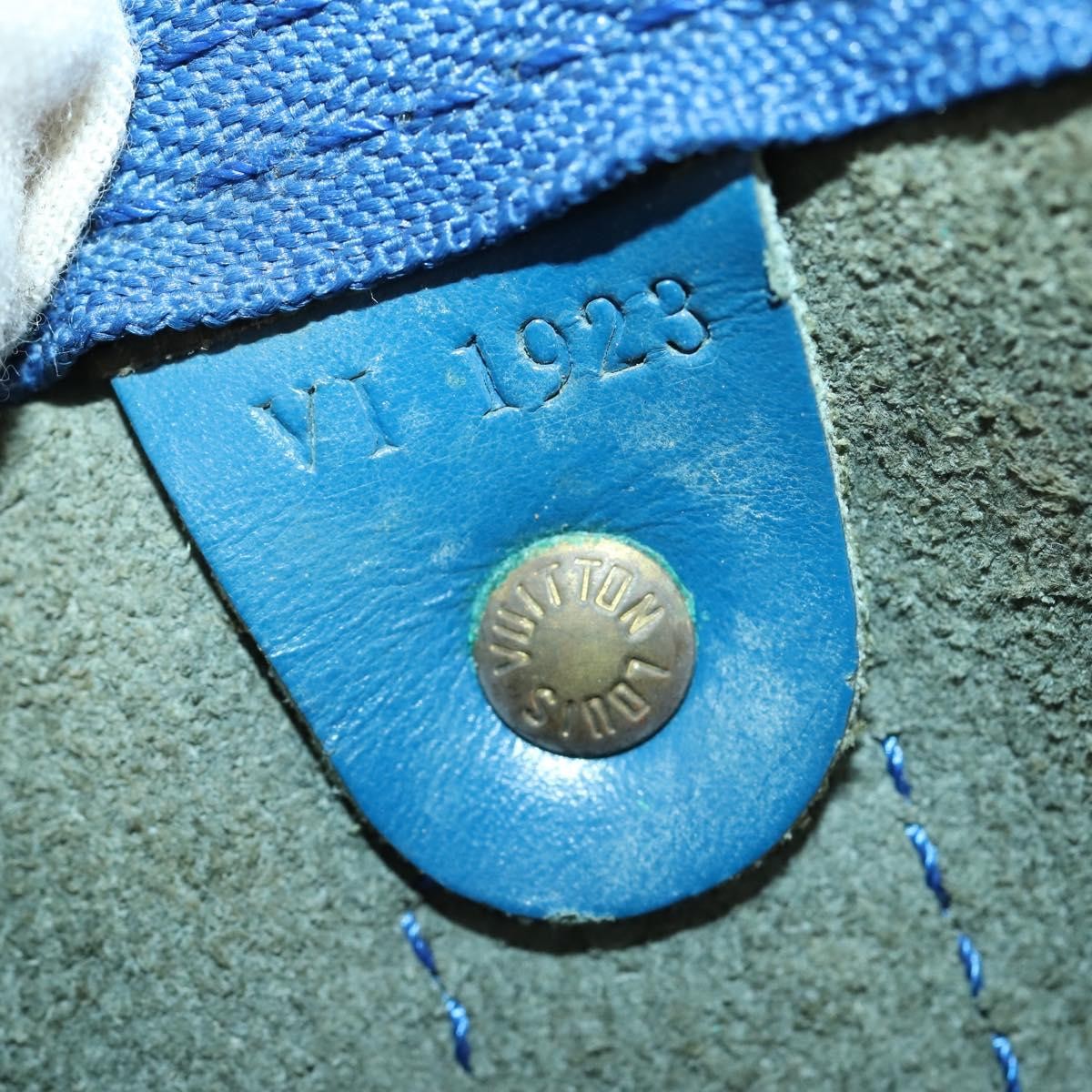 Louis Vuitton Keepall Bag Epi Leather Blue Leather Travel Bag