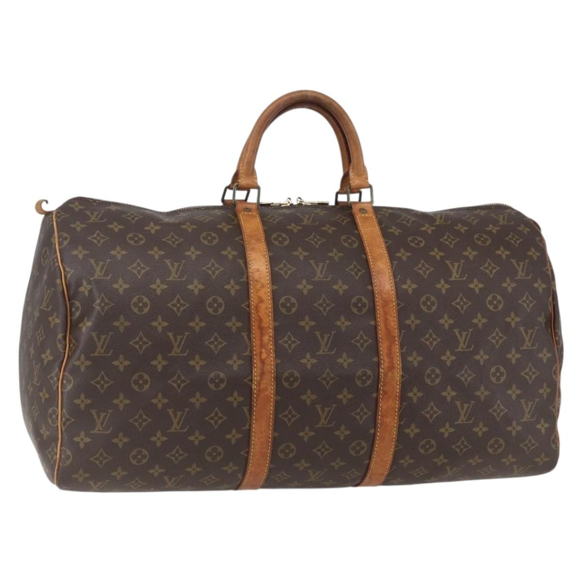 Louis Vuitton Keepall Bag Monogram Canvas Brown Canvas Travel Bag
