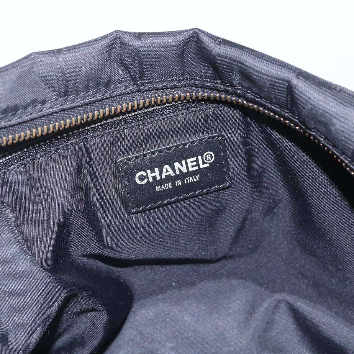 Chanel Travel Line Boston Bag Nylon Black Nylon Travel Bag Bag