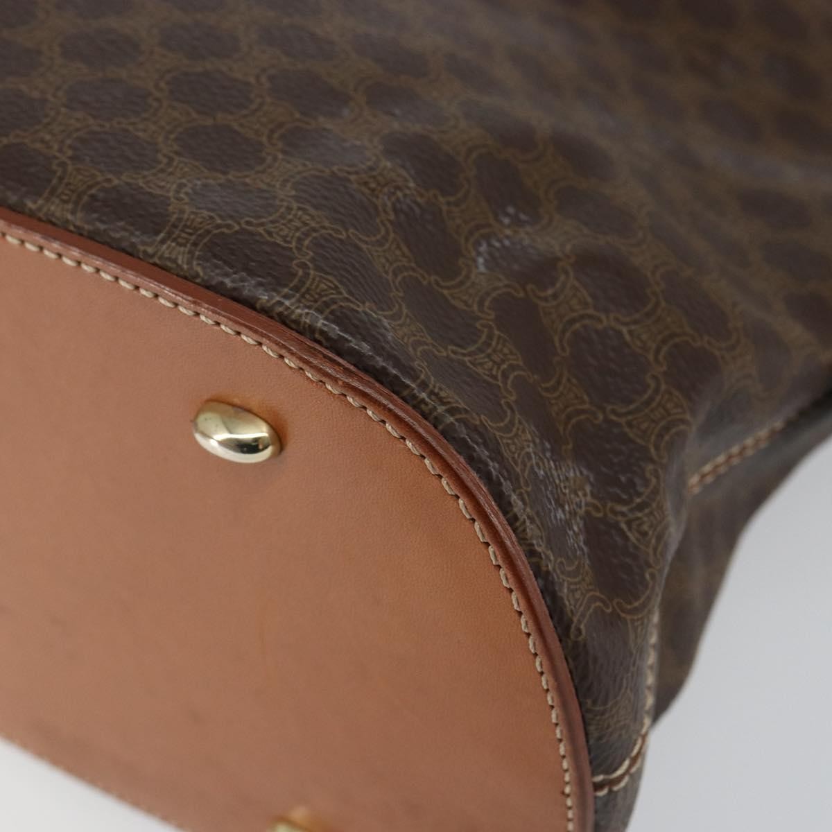 Celine Vintage Macadam Handbag Macadam Brown Canvas Bag