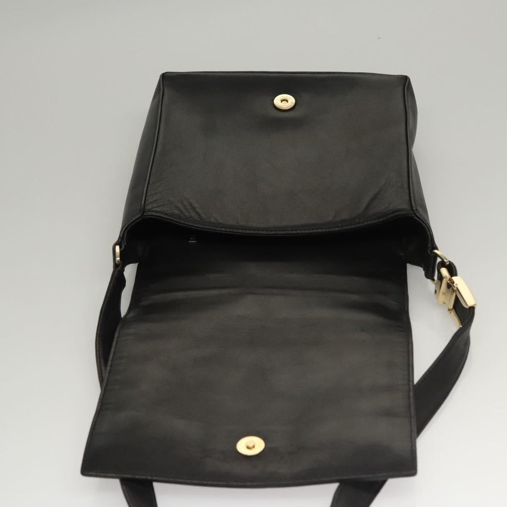 Chanel Chocolate Bar Cc Shoulder Bag Quilted Leather Black Leather Shoulder Bag Bag