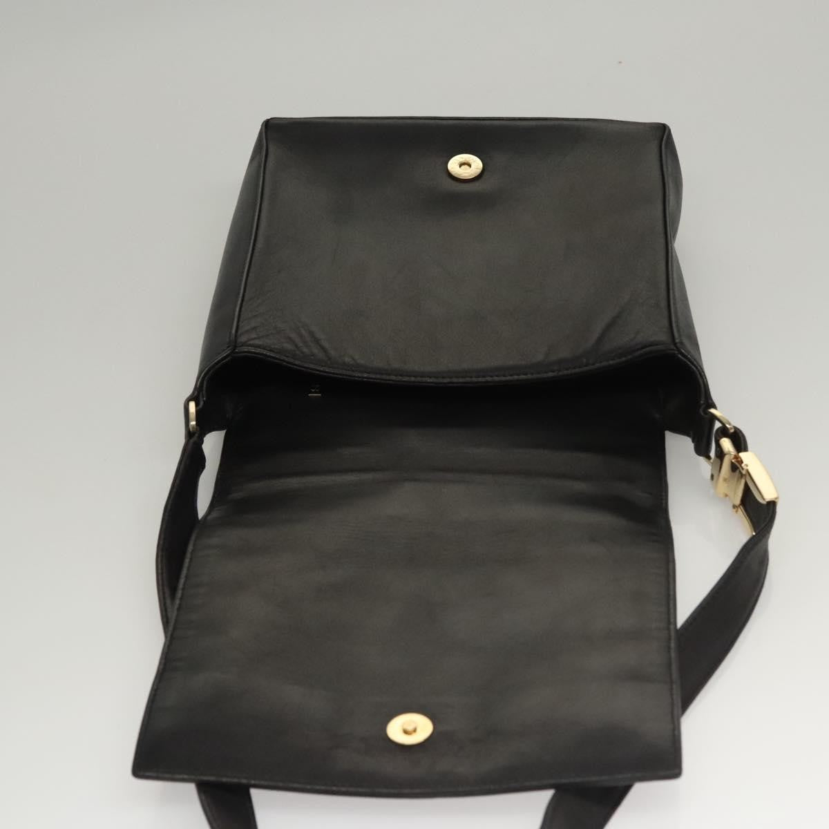Chanel Chocolate Bar Cc Shoulder Bag Quilted Leather Black Leather Shoulder Bag Bag