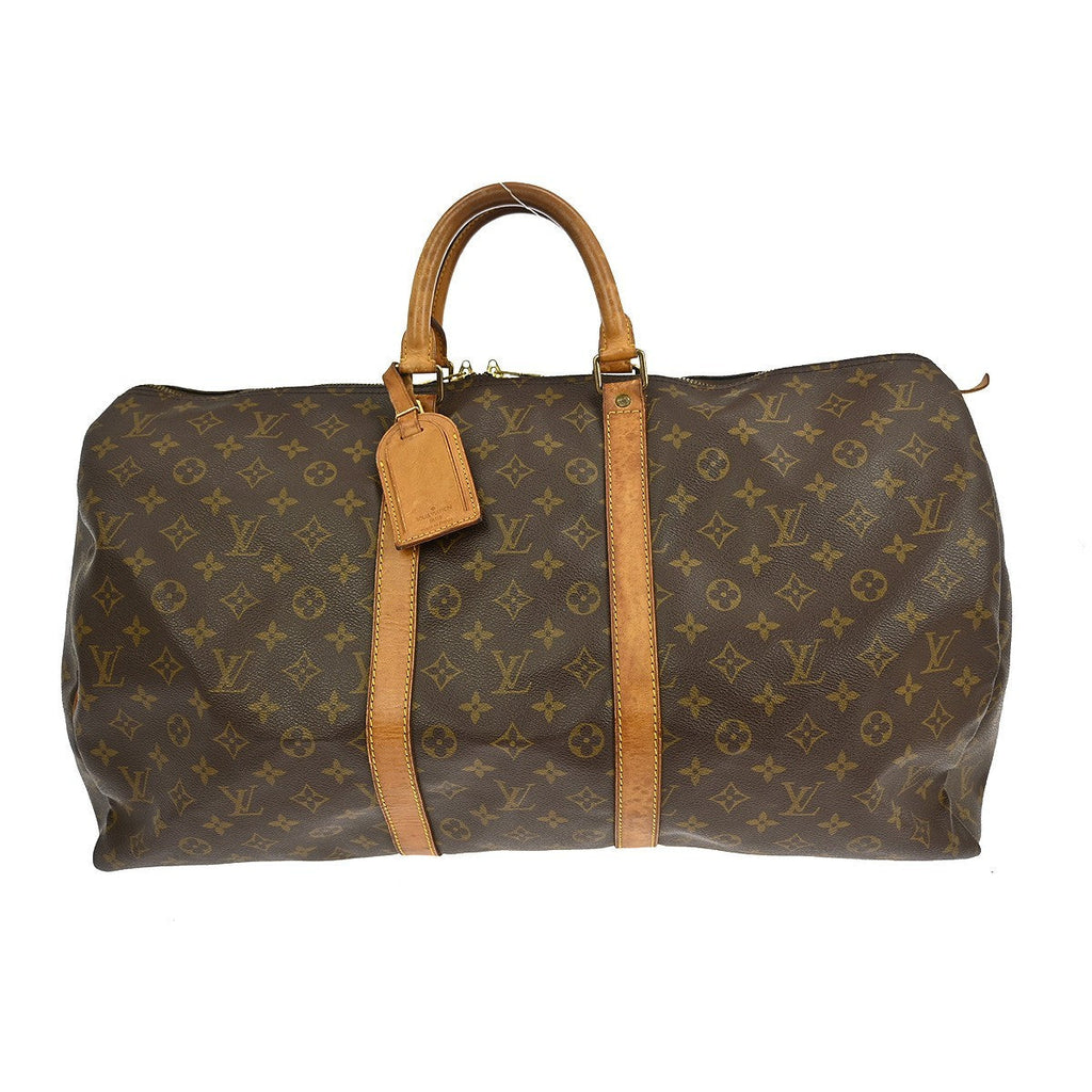 Louis Vuitton Keepall Bag Monogram Canvas Brown Canvas Travel Bag