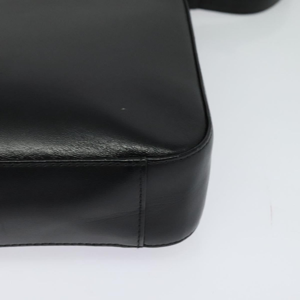 Burberry Front Pocket Flap Messenger Leather With Vintage Check Canvas Black Leather Bag