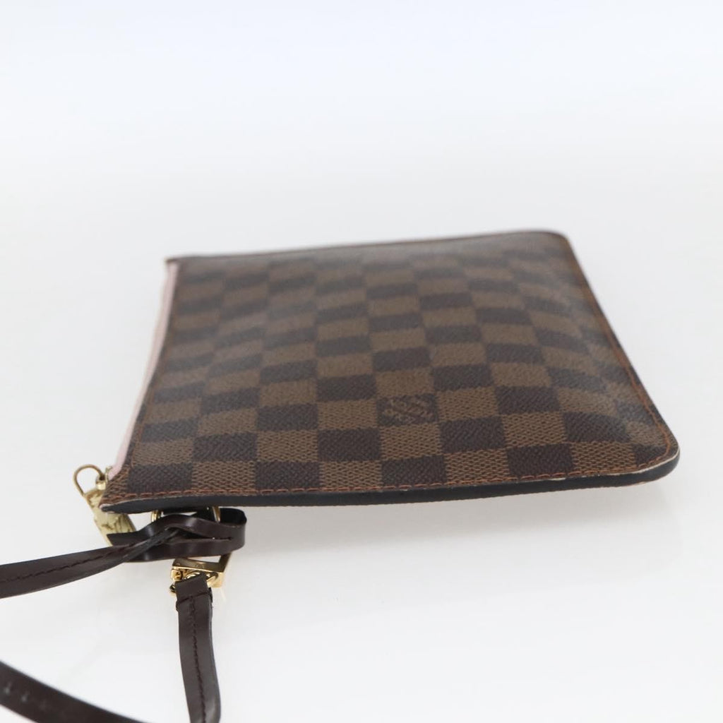 Louis Vuitton Neverfull Pochette Damier Brown Canvas Clutche & Pouche Bag