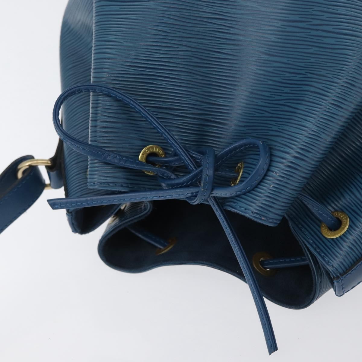 Louis Vuitton Petit Noe Handbag Epi Leather Blue Leather Shoulder Bag