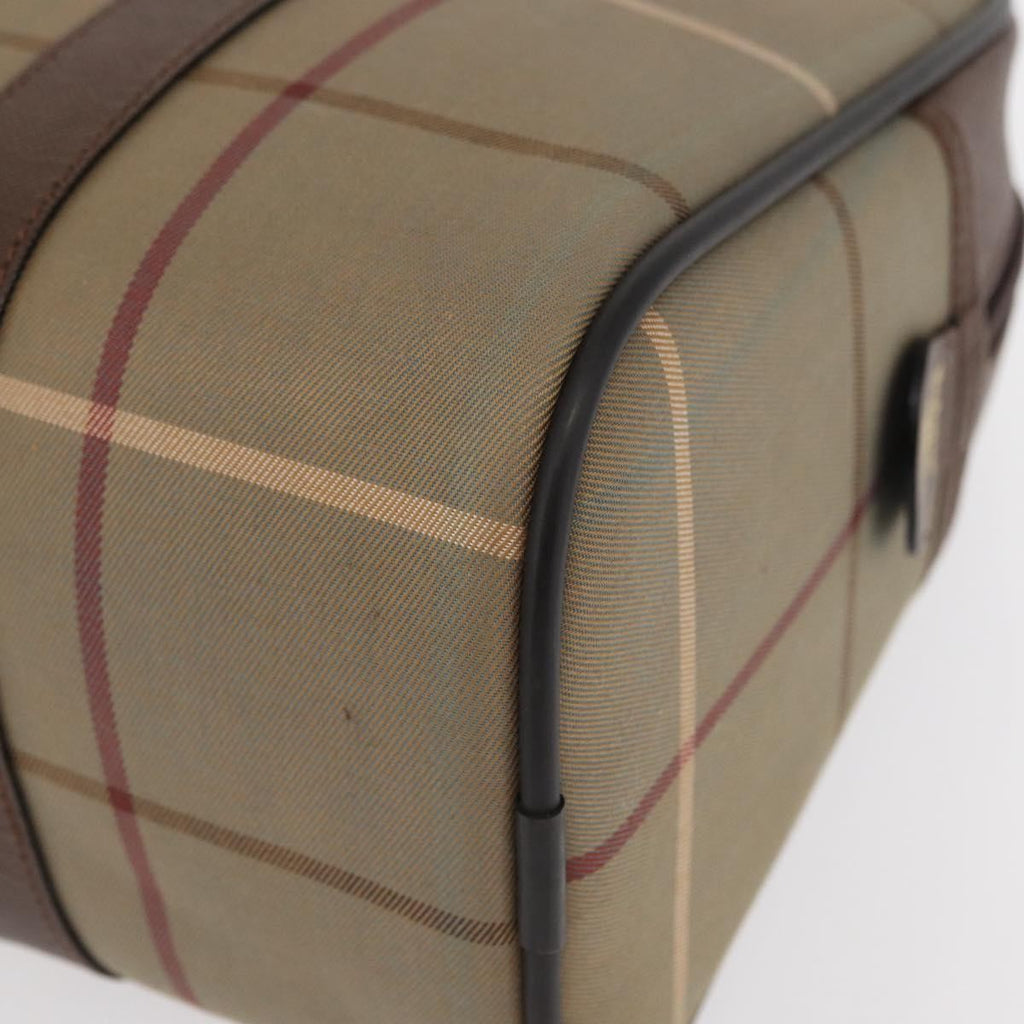 Burberry Nova Check Boston Bag Canvas Beige Canvas Handbag