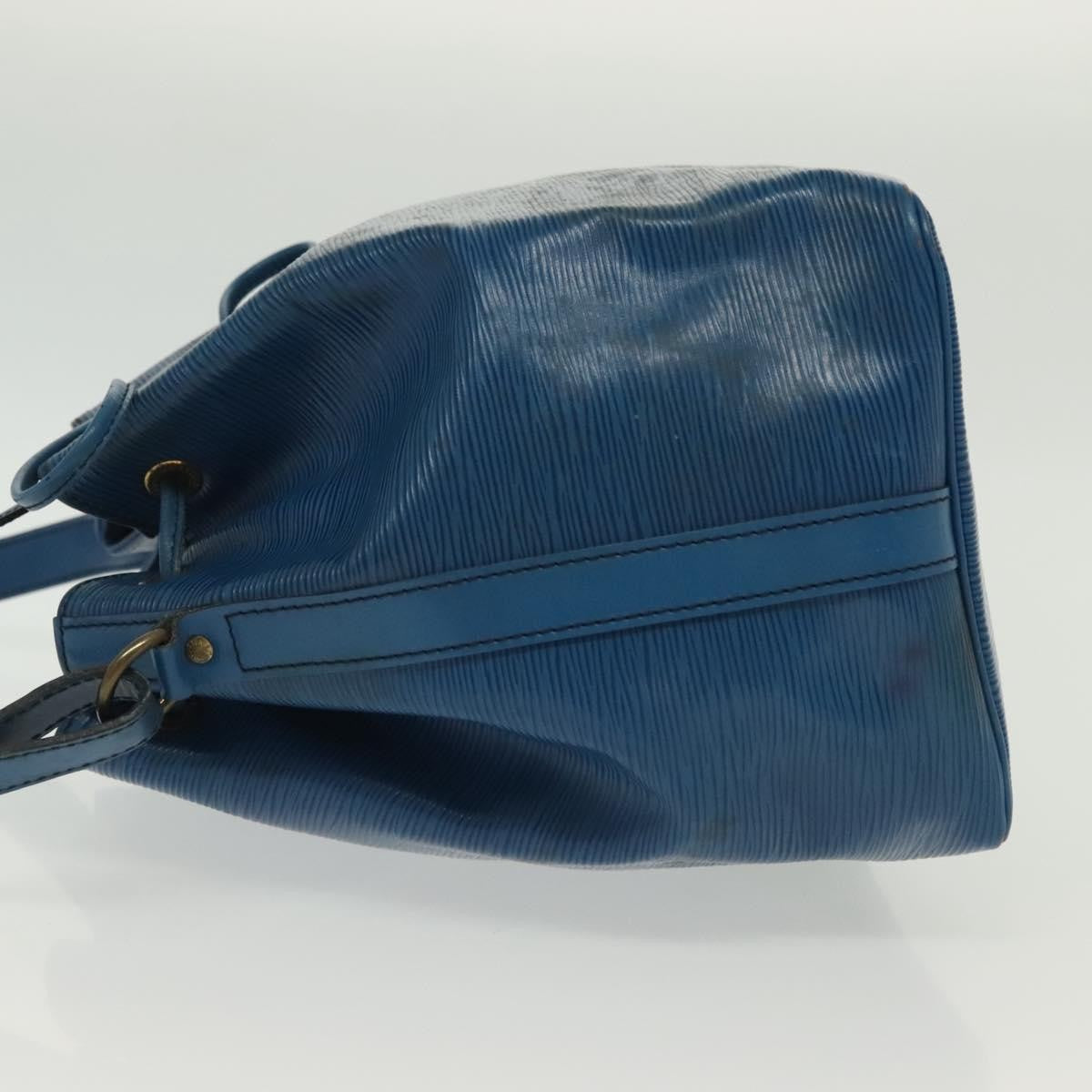 Louis Vuitton Petit Noe Handbag Epi Leather Blue Leather Bag
