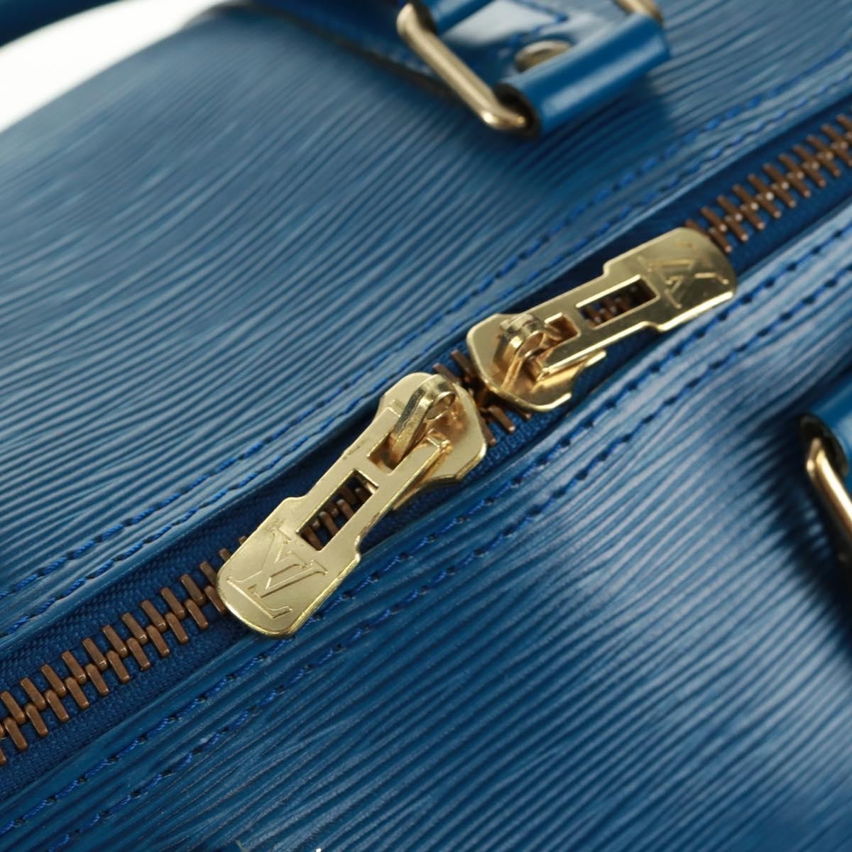 Louis Vuitton Keepall Bag Epi Leather Blue Leather Travel Bag