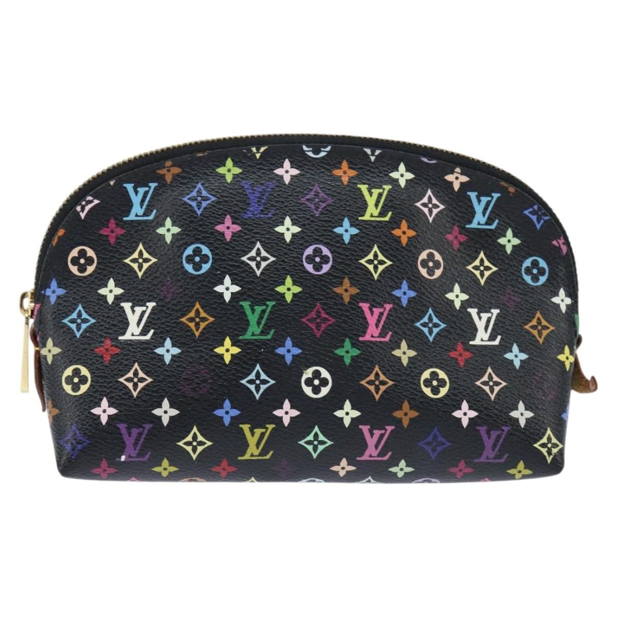 Louis Vuitton Cosmetic Pouch Monogram Multicolor Black Canvas Clutche & Pouche Bag