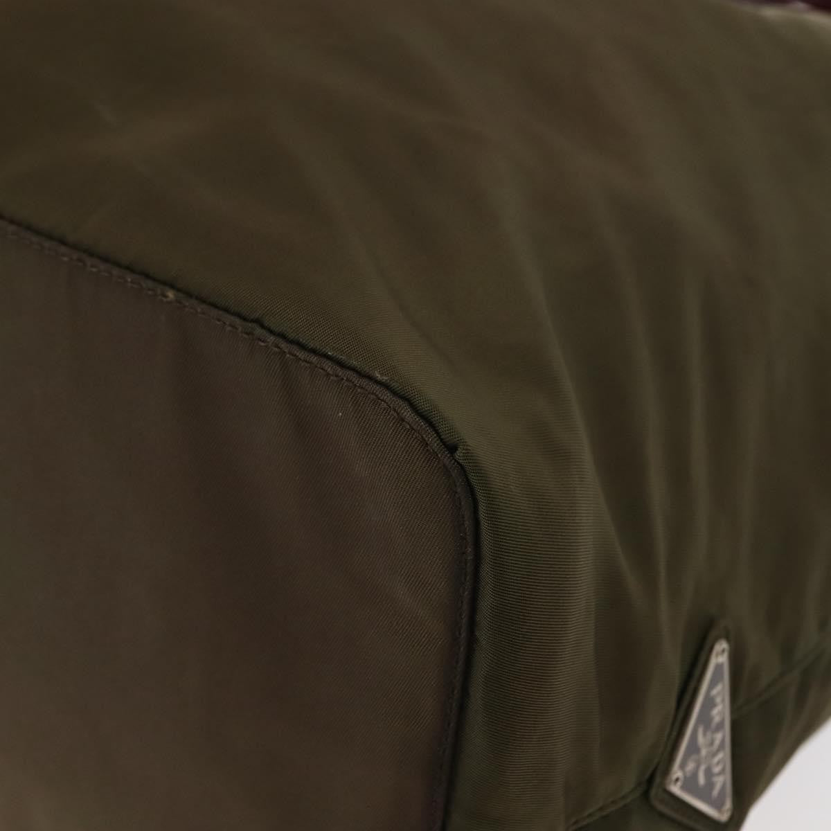 Prada Resin Handle Tote Tessuto Khaki Nylon Tote Bag Bag