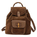 Gucci Gucci Bamboo Backpack Daim Brown Suede Backpack Bag (Pre-Owned)