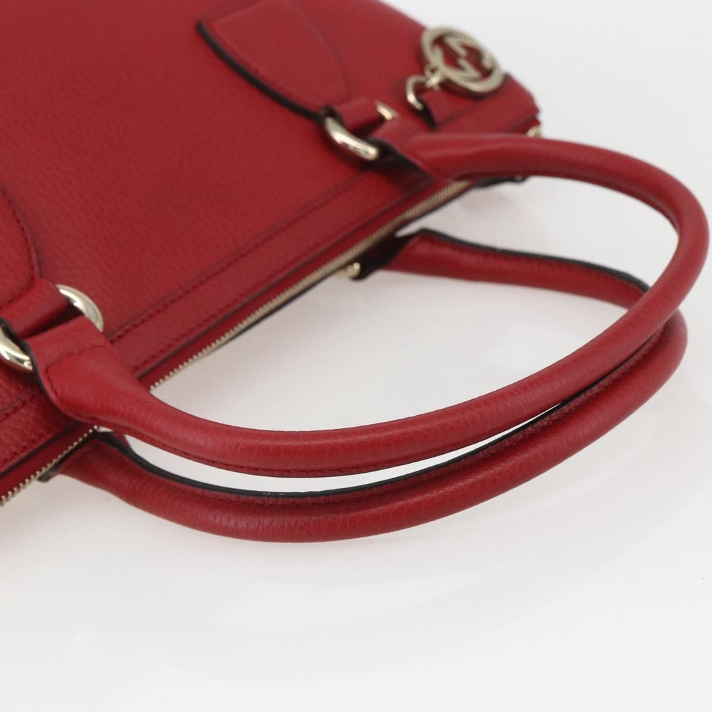 Gucci Vintage Soho Convertible Satchel Leather Red Leather Handbag (Pre-Owned)