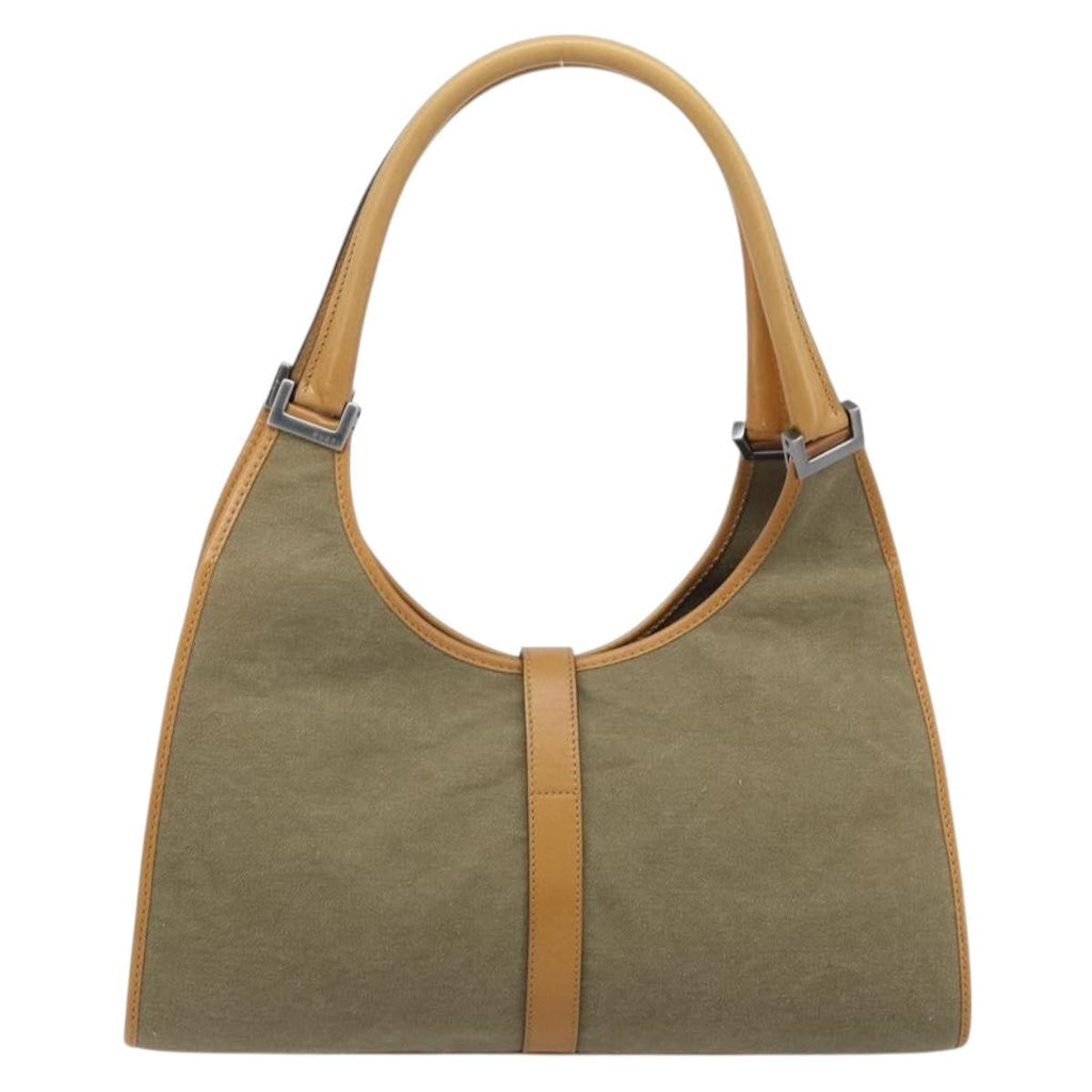 Gucci Vintage Jackie Handbag Canvas Beige Canvas Handbag (Pre-Owned)