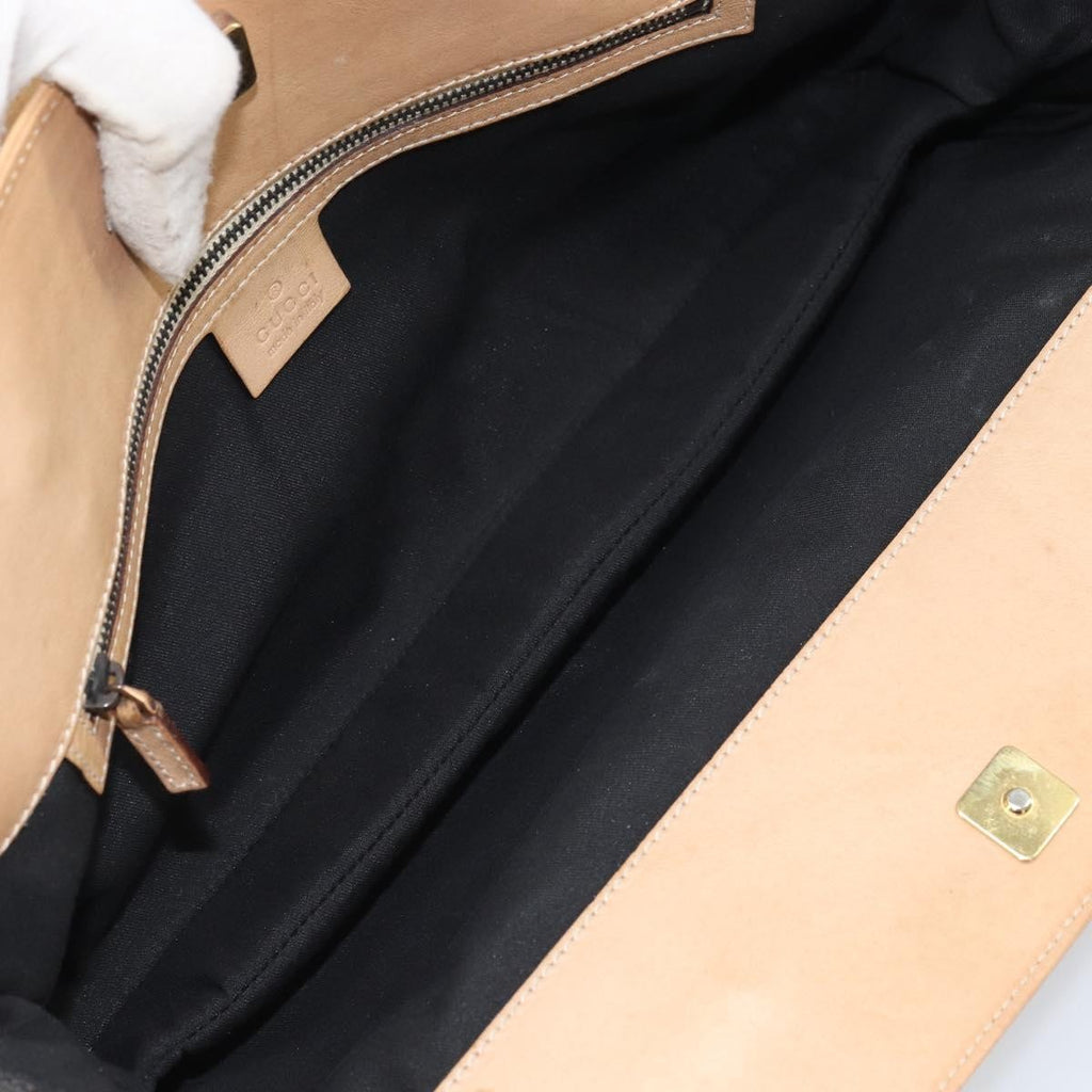 Gucci Horsebit Bracket Tote Gg Canvas Black Canvas Tote Bag Bag (Pre-Owned)