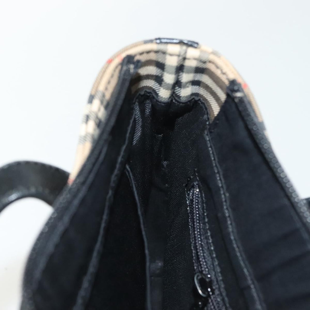Burberry Nova Handbag Check Pattern Beige Canvas Bag
