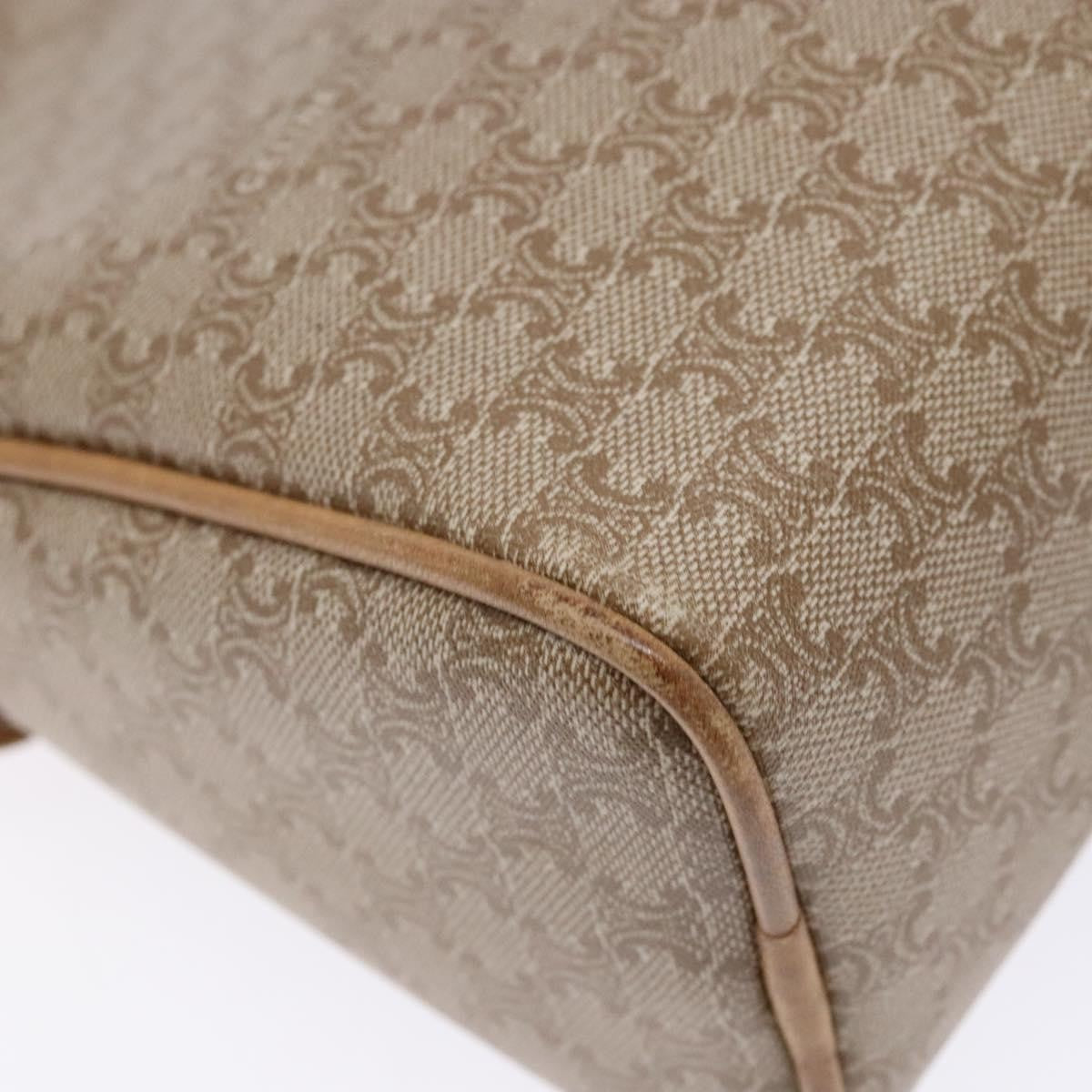 Celine Vintage Macadam Shoulder Bag Canvas And Leather Beige Canvas Shoulder Bag Bag