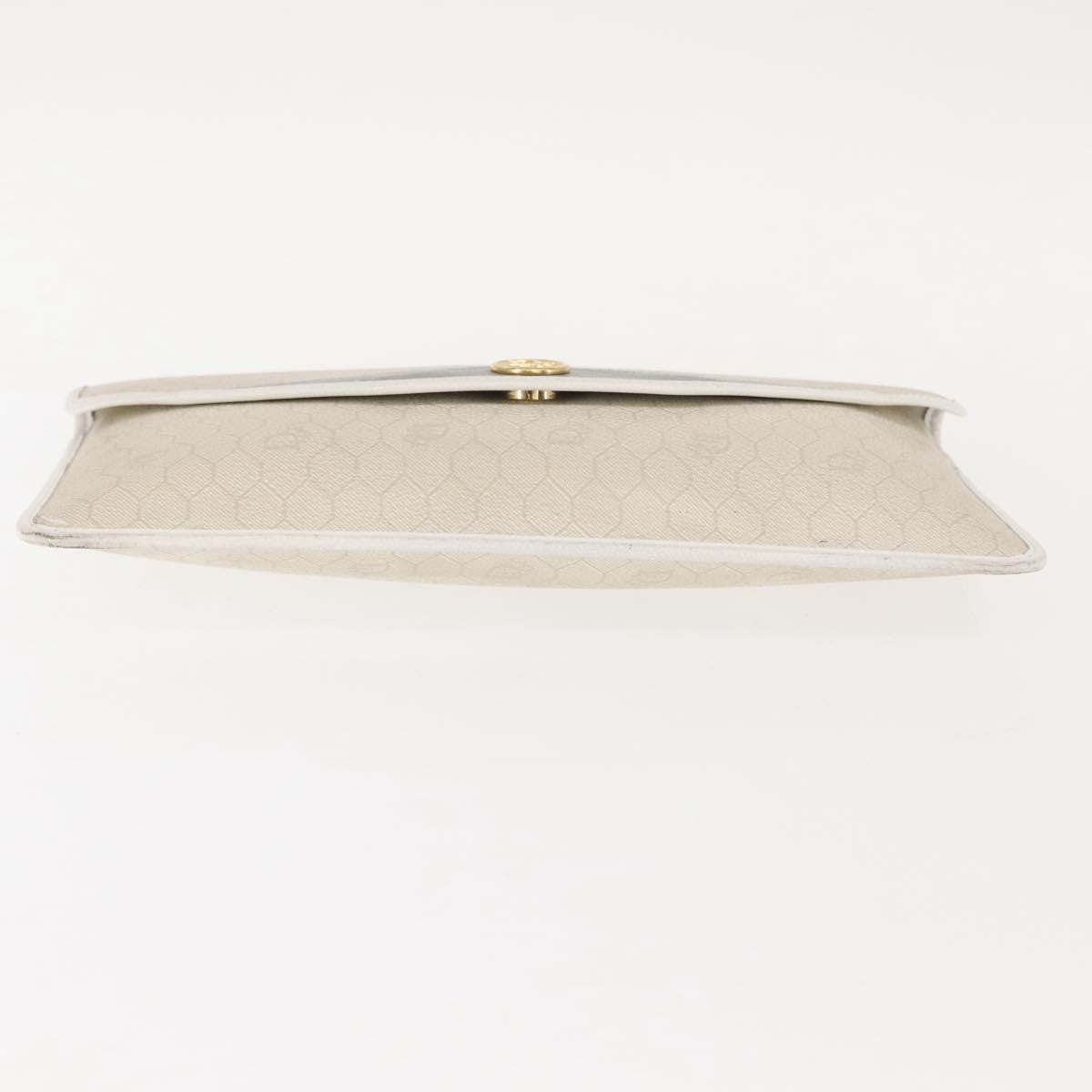 Christian Dior Vintage Honeycomb Clutch Canvas White Canvas Clutche & Pouche Bag (Pre-Owned)