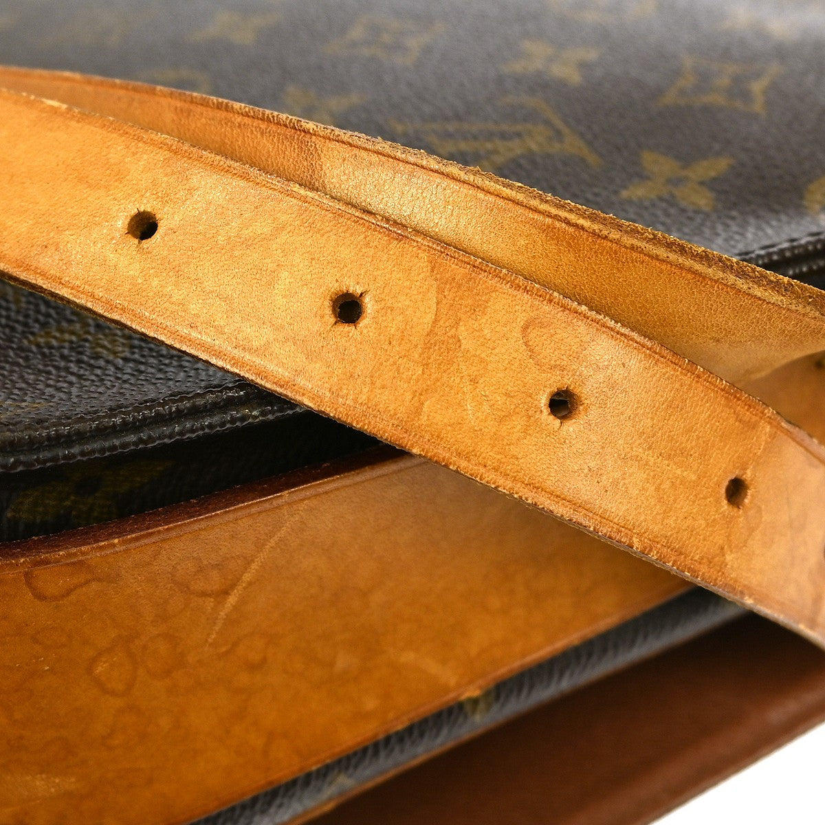 Louis Vuitton Cartouchiere Handbag Monogram Canvas Brown Canvas Shoulder Bag