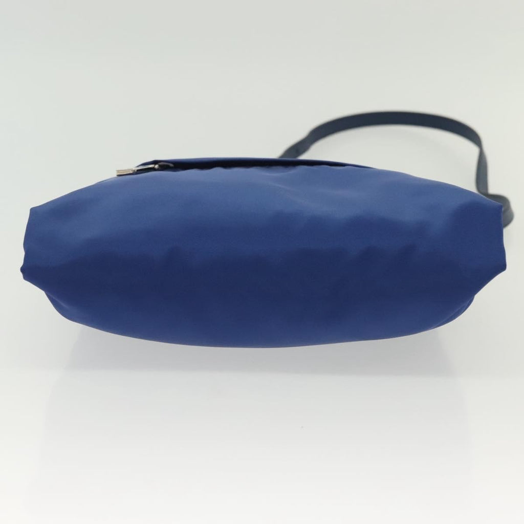 Prada Flat Messenger Tessuto With Leather Blue Nylon Shoulder Bag Bag
