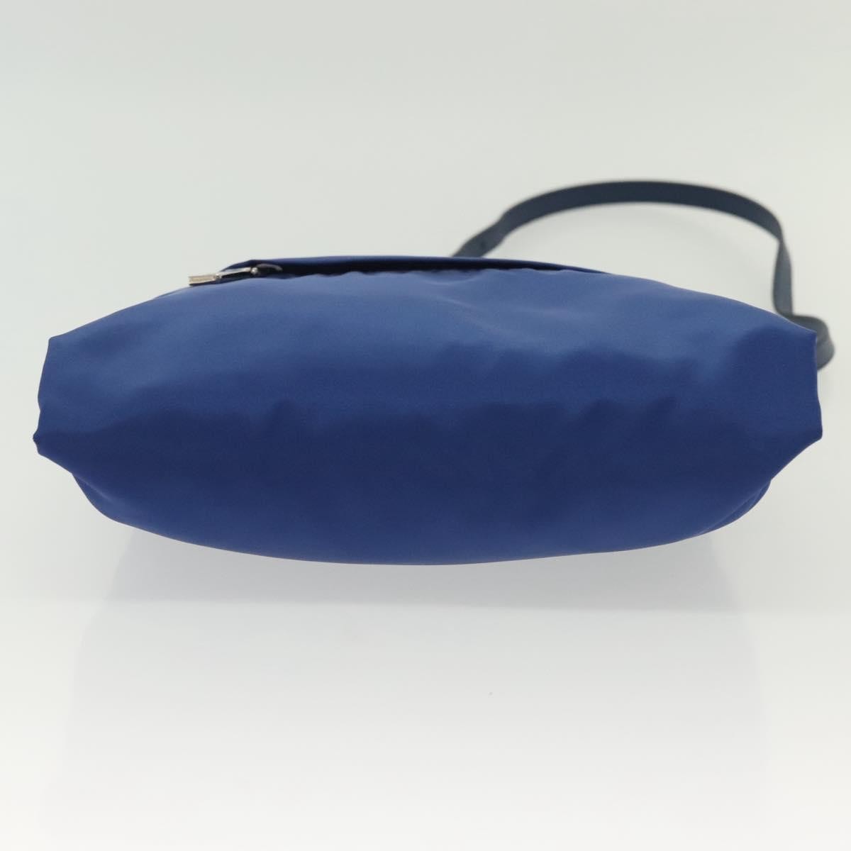 Prada Flat Messenger Tessuto With Leather Blue Nylon Shoulder Bag Bag