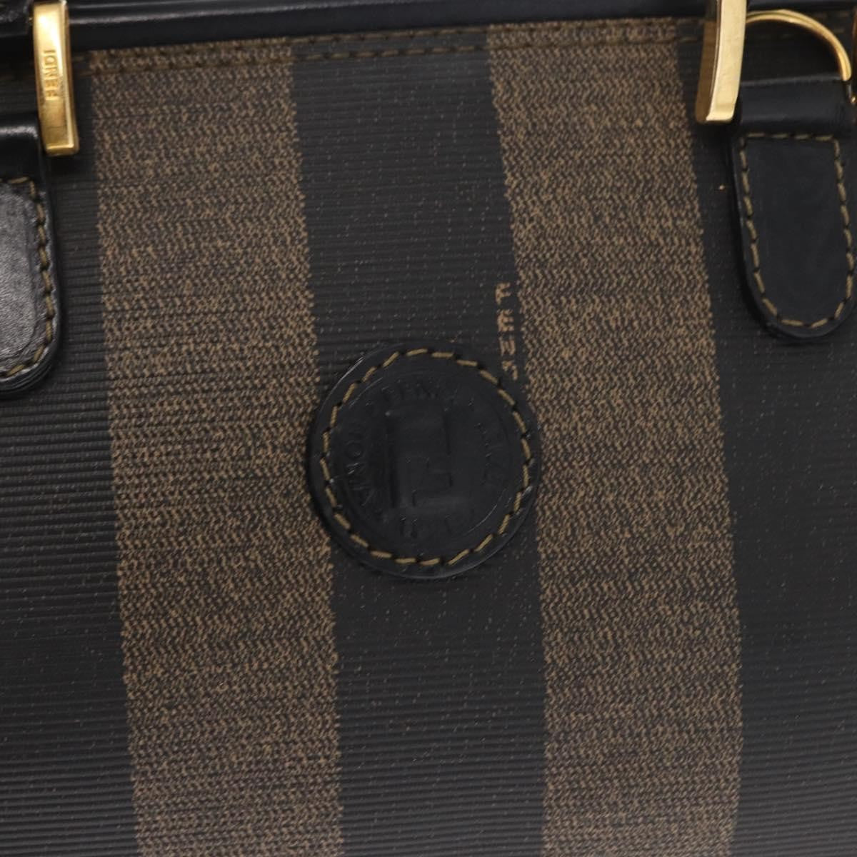 Fendi Vintage Pequin Convertible Boston Bag Coated Canvas Brown Canvas Travel Bag Bag
