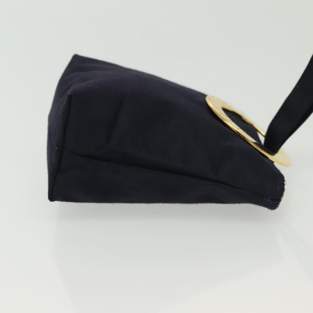 Celine Circle Logo Pouch Nylon Navy Canvas Clutche & Pouche Bag