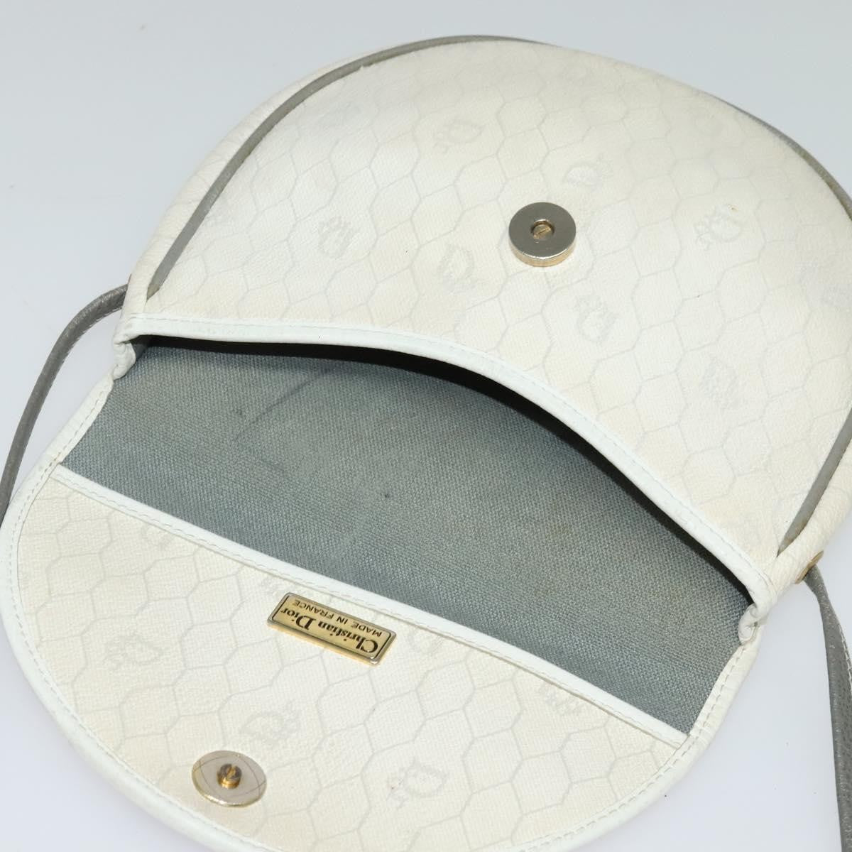 Christian Dior Vintage Honeycomb Shoulder Bag Canvas White Canvas Shoulder Bag Bag (Pre-Owned)